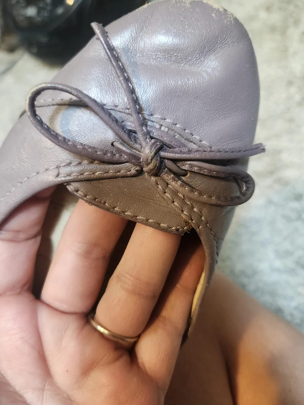 Pesaro Lavender Ballet Flats with Bow Accent